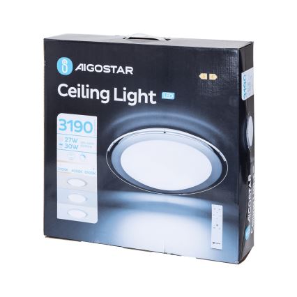 Aigostar - LED Stmievateľné stropné svetlo LED/30W/230V 2700-6500K pr. 42,9 cm chrom + diaľkové ovládanie