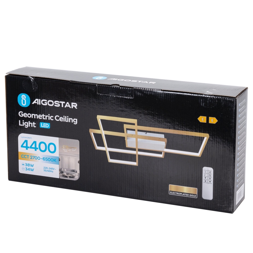 Aigostar - LED Stmievateľné stropné svietidlo LED/38W/230V 2700-6500K + diaľkové ovládanie