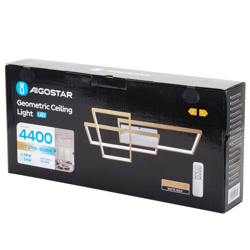 Aigostar - LED Stmievateľné stropné svietidlo LED/38W/230V 2700-6500K + diaľkové ovládanie