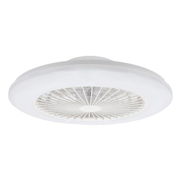 Aigostar - LED Stmievateľné stropné svietidlo s ventilátorom LED/40W/230V 2700-6500K pr. 48,5 cm biela + diaľkové ovládanie