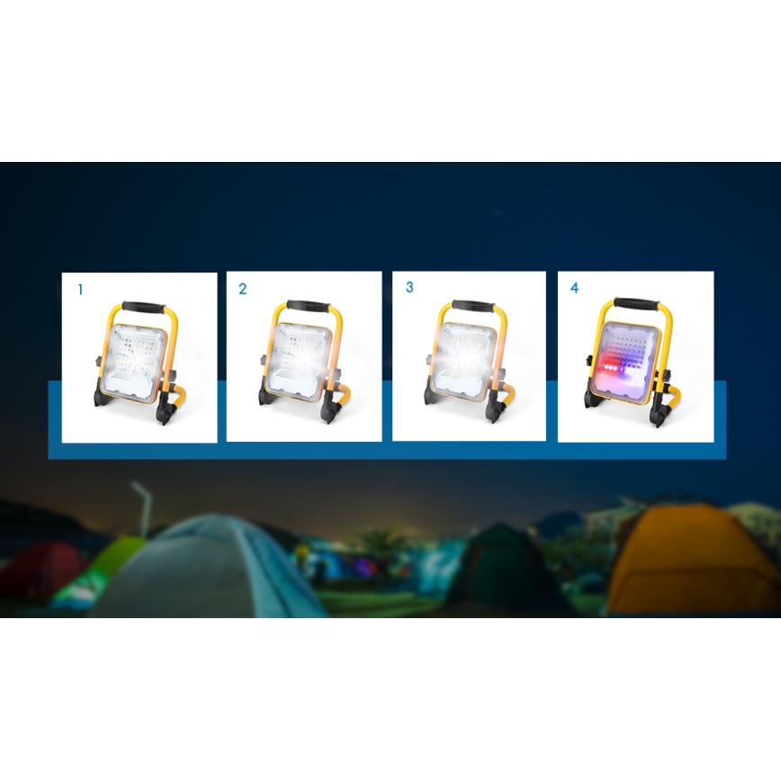 Aigostar - LED Stmievateľný nabíjací reflektor LED/100W/5V 6500K IP65 1500mAh