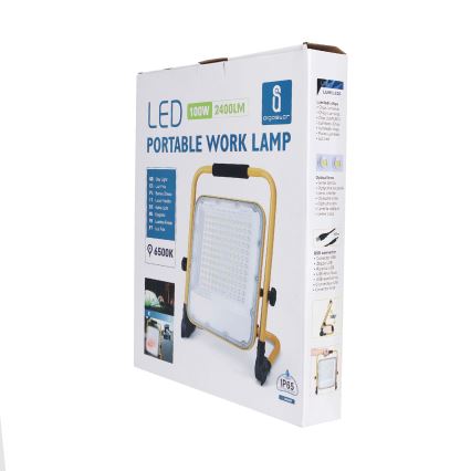 Aigostar - LED Stmievateľný nabíjací reflektor LED/100W/5V 6500K IP65 1500mAh