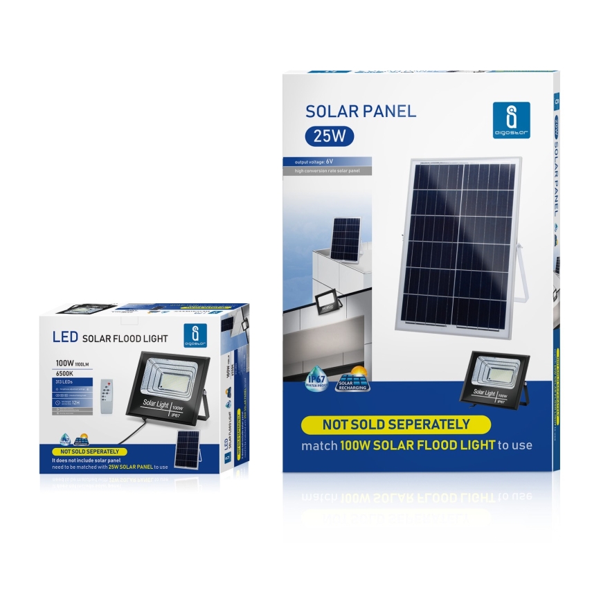 Aigostar - LED Stmievateľný solárny reflektor LED/100W/3,2V IP67 2000 mAh + DO