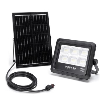 Aigostar - LED Stmievateľný solárny reflektor LED/100W/3,4V IP65 + diaľkové ovládanie
