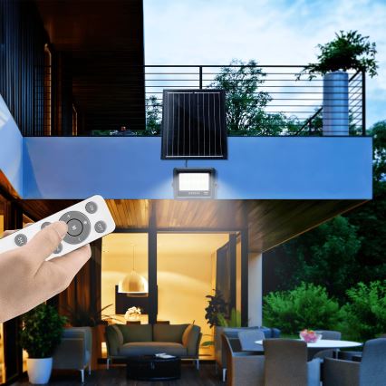 Aigostar - LED Stmievateľný solárny reflektor LED/100W/3,4V IP65 10000 mAh + diaľkové ovládanie