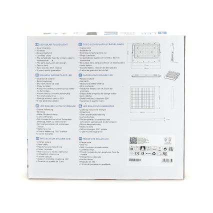 Aigostar - LED Stmievateľný solárny reflektor LED/200W/3,2V IP65 + diaľkové ovládanie