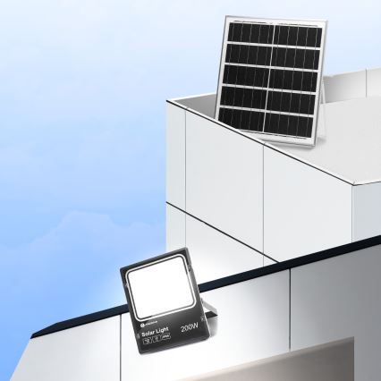 Aigostar - LED Stmievateľný solárny reflektor LED/200W/3,2V IP66 15000 mAh + diaľkové ovládanie
