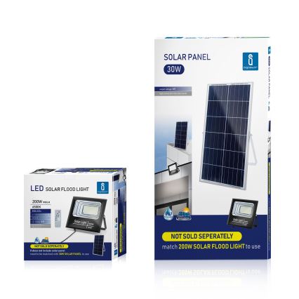 Aigostar - LED Stmievateľný solárny reflektor LED/200W/3,2V IP67 + diaľkové ovládanie