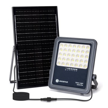 Aigostar - LED Stmievateľný solárny reflektor LED/200W/3,4V IP65 + diaľkové ovládanie