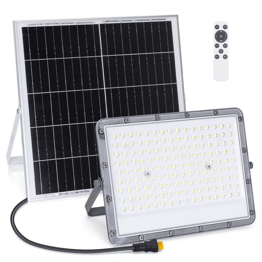 Aigostar - LED Stmievateľný solárny reflektor LED/200W/3,4V IP65 + diaľkové ovládanie