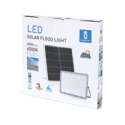 Aigostar - LED Stmievateľný solárny reflektor LED/200W/3,4V IP65 + diaľkové ovládanie