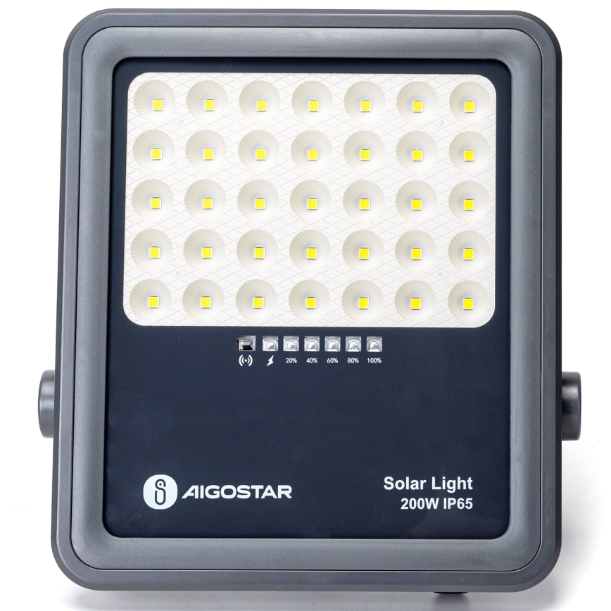 Aigostar - LED Stmievateľný solárny reflektor LED/200W/3,4V IP65 15000 mAh + diaľkové ovládanie