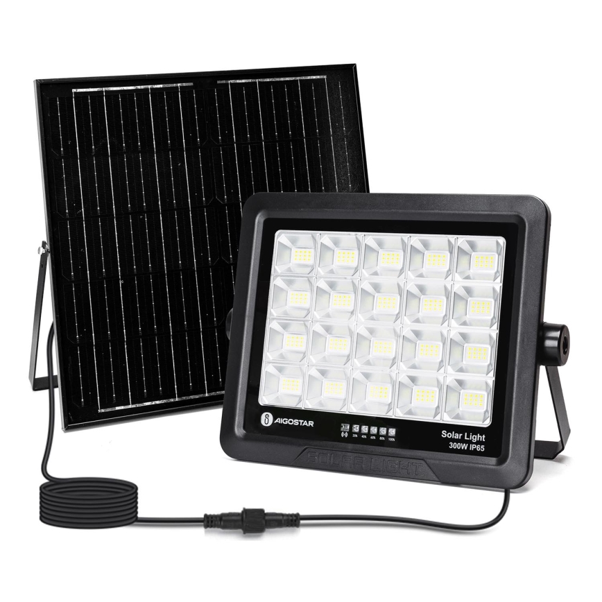 Aigostar - LED Stmievateľný solárny reflektor LED/300W/3,4V IP65 + diaľkové ovládanie