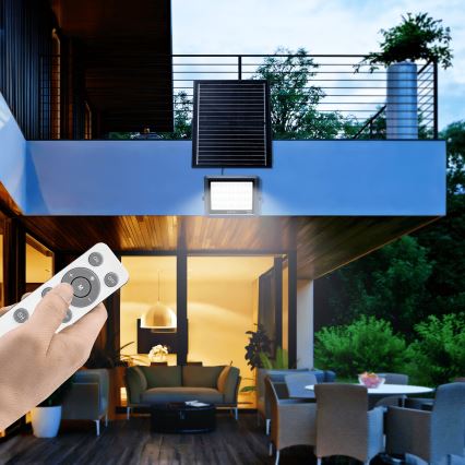 Aigostar - LED Stmievateľný solárny reflektor LED/300W/3,4V IP65 + diaľkové ovládanie