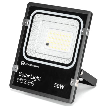 Aigostar - LED stmievateľný solárny reflektor LED/50W/3,2V 1200mAh 3000K/4000K/6500K IP66 + diaľkové ovládanie