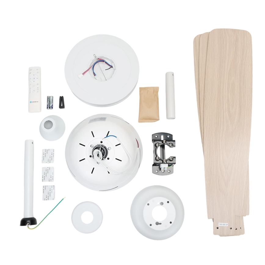 Aigostar - LED Stmievateľný stropný ventilátor LED/20W/230V 2700-6500K 132cm biela/béžová + diaľkové ovládanie