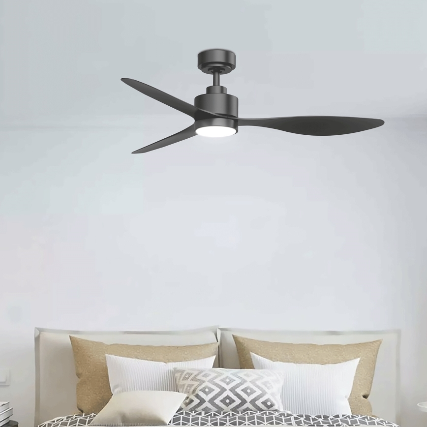 Aigostar - LED Stmievateľný stropný ventilátor LED/20W/230V 2700-6500K 132cm čierna + diaľkové ovládanie