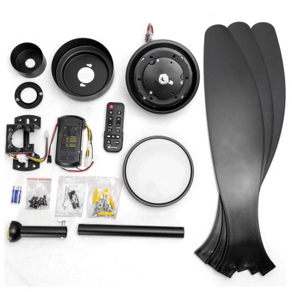 Aigostar - LED Stmievateľný stropný ventilátor LED/20W/230V 2700-6500K 132cm čierna + diaľkové ovládanie