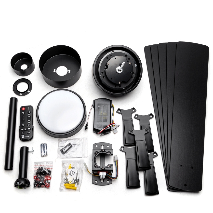 Aigostar - LED Stmievateľný stropný ventilátor LED/20W/230V 2700-6500K 132cm čierna + diaľkové ovládanie