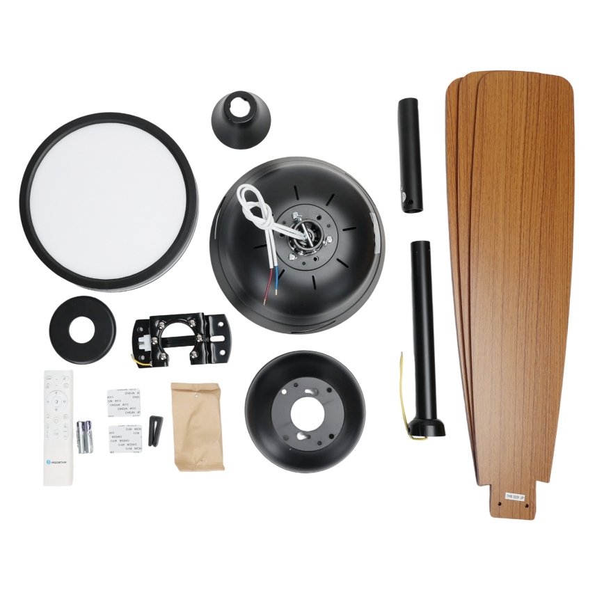 Aigostar - LED Stmievateľný stropný ventilátor LED/20W/230V 2700-6500K 132cm hnedá + diaľkové ovládanie