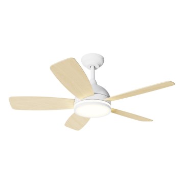 Aigostar - LED Stmievateľný stropný ventilátor LED/20W/230V 2700-6500K 132cm biela/béžová + diaľkové ovládanie