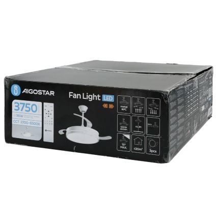 Aigostar - LED Stmievateľný stropný ventilátor LED/36W/230V 2700-6500K pr. 107 cm + diaľkové ovládanie biela