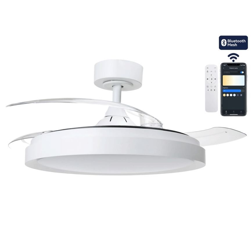 Aigostar - LED stmievateľný stropný ventilátor LED/50W/230V 2700-6500K pr. 106cm biela + diaľkové ovládanie