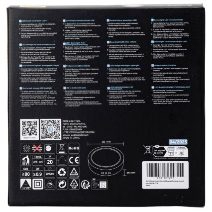 Aigostar - LED Stropné prisadené svietidlo LED/18W/230V pr. 22,6 cm 4000K biela