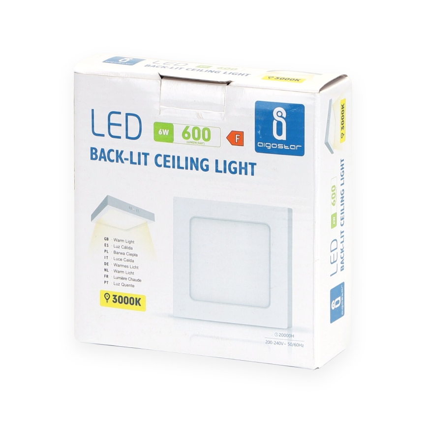 Aigostar - LED Stropné prisadené svietidlo LED/6W/230V 12,2x12,2 cm 3000K biela