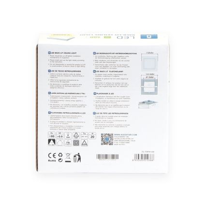 Aigostar - LED Stropné prisadené svietidlo LED/6W/230V 12,2x12,2 cm 3000K biela