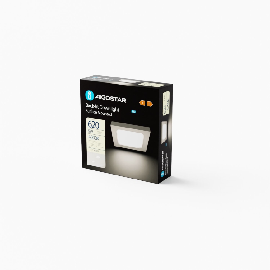 Aigostar - LED Stropné prisadené svietidlo LED/6W/230V 12,2x12,2 cm 4000K biela