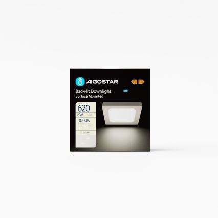 Aigostar - LED Stropné prisadené svietidlo LED/6W/230V 12,2x12,2 cm 4000K biela