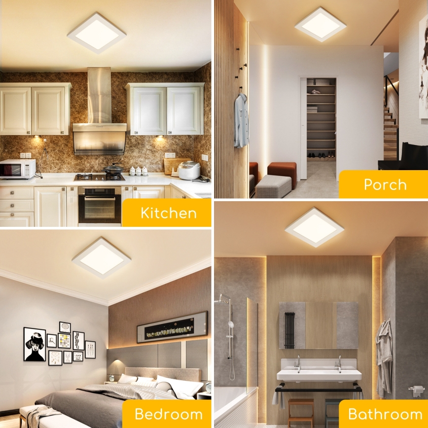 Aigostar - LED Stropné prisadené svietidlo LED/6W/230V 3000K 12,2x12,2 cm biela