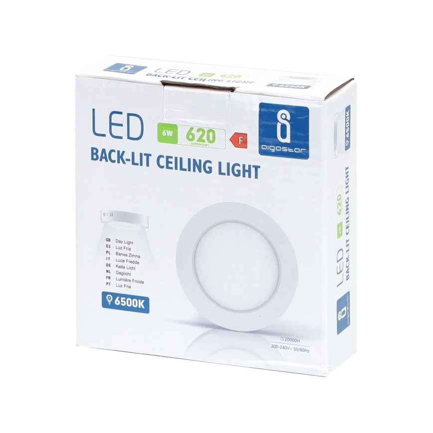 Aigostar - LED Stropné prisadené svietidlo LED/6W/230V pr. 12,3 cm 3000K biela
