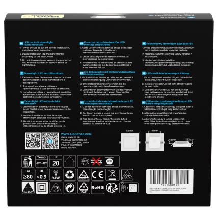 Aigostar - LED Stropné svetlo LED/12W/230V 4000K 17,5x17,5 cm biele