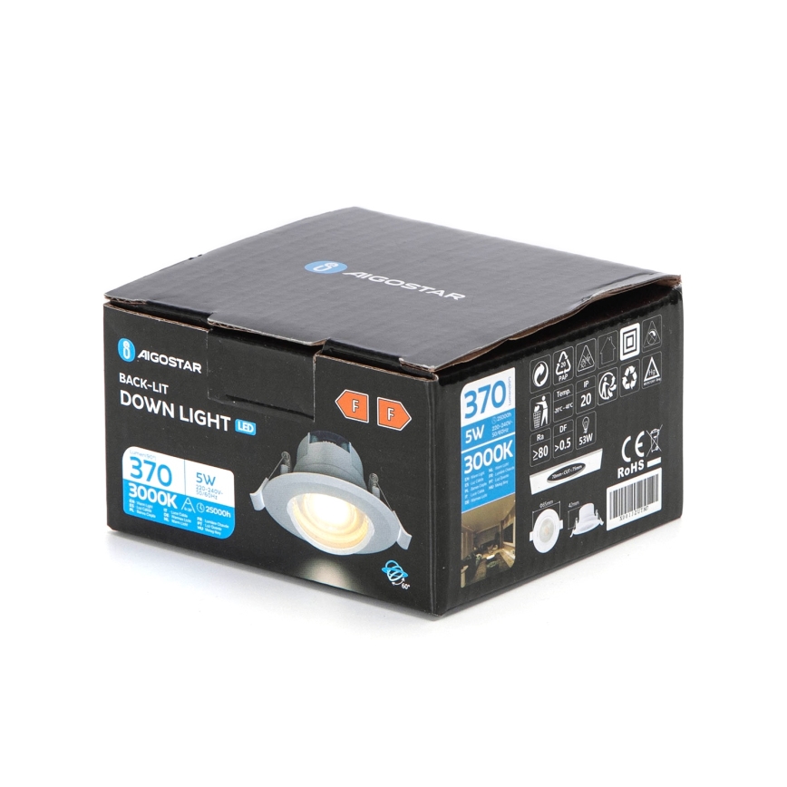 Aigostar - LED Stropné svietidlo LED/5W/230V 3000K pr. 8,5 cm biele