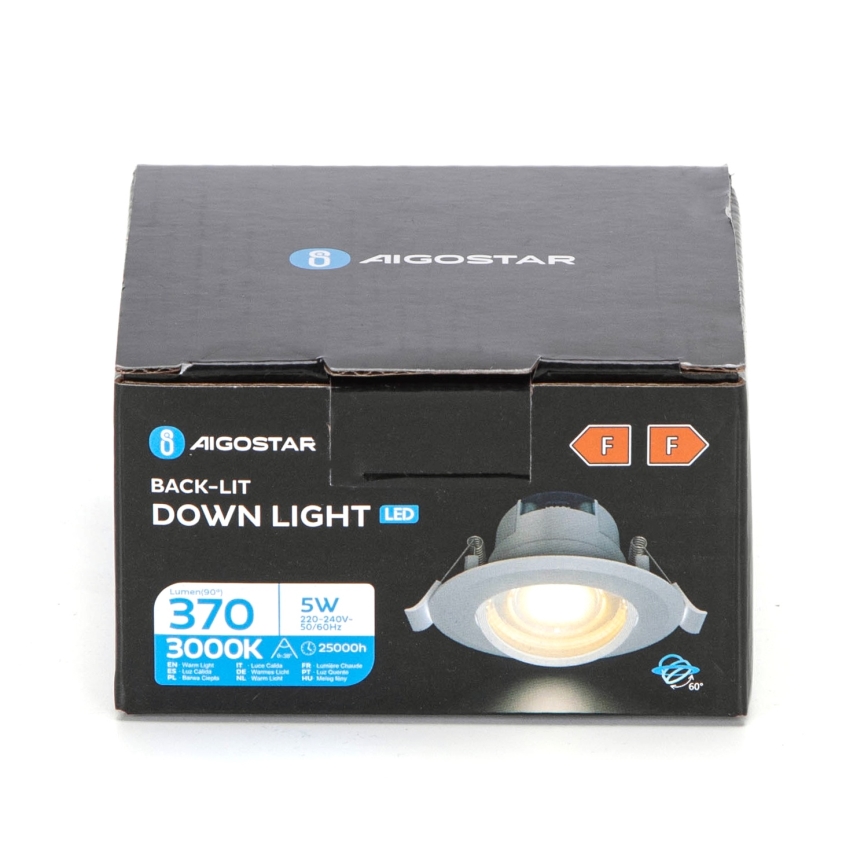 Aigostar - LED Stropné svietidlo LED/5W/230V 3000K pr. 8,5 cm biele