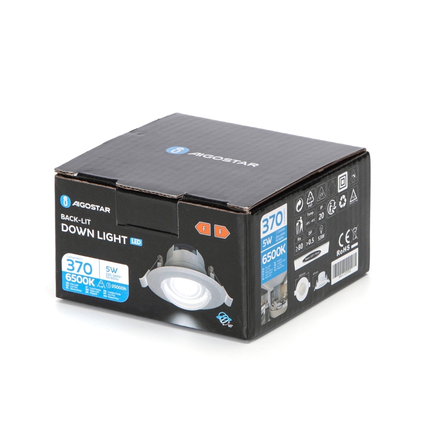 Aigostar - LED Stropné svietidlo LED/5W/230V 6500K pr. 8,5 cm biele