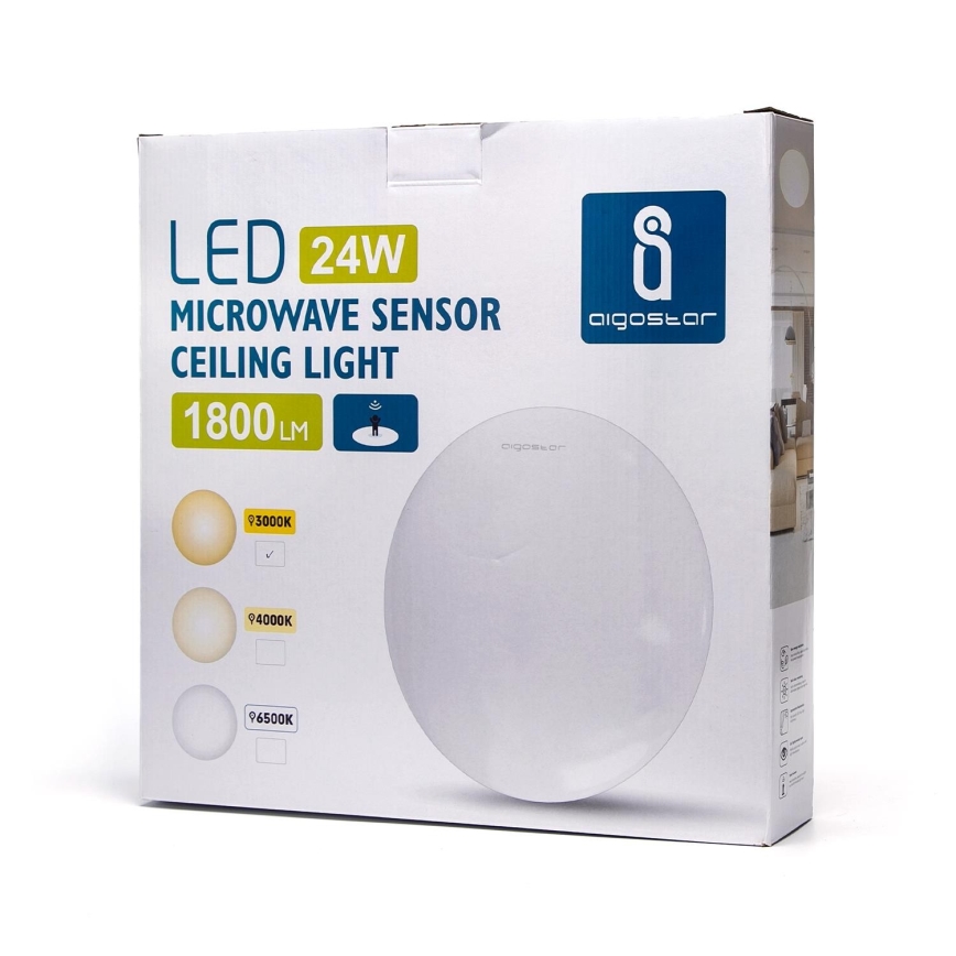 Aigostar - LED Stropné svietidlo so senzorom LED/24W/230V 3000K