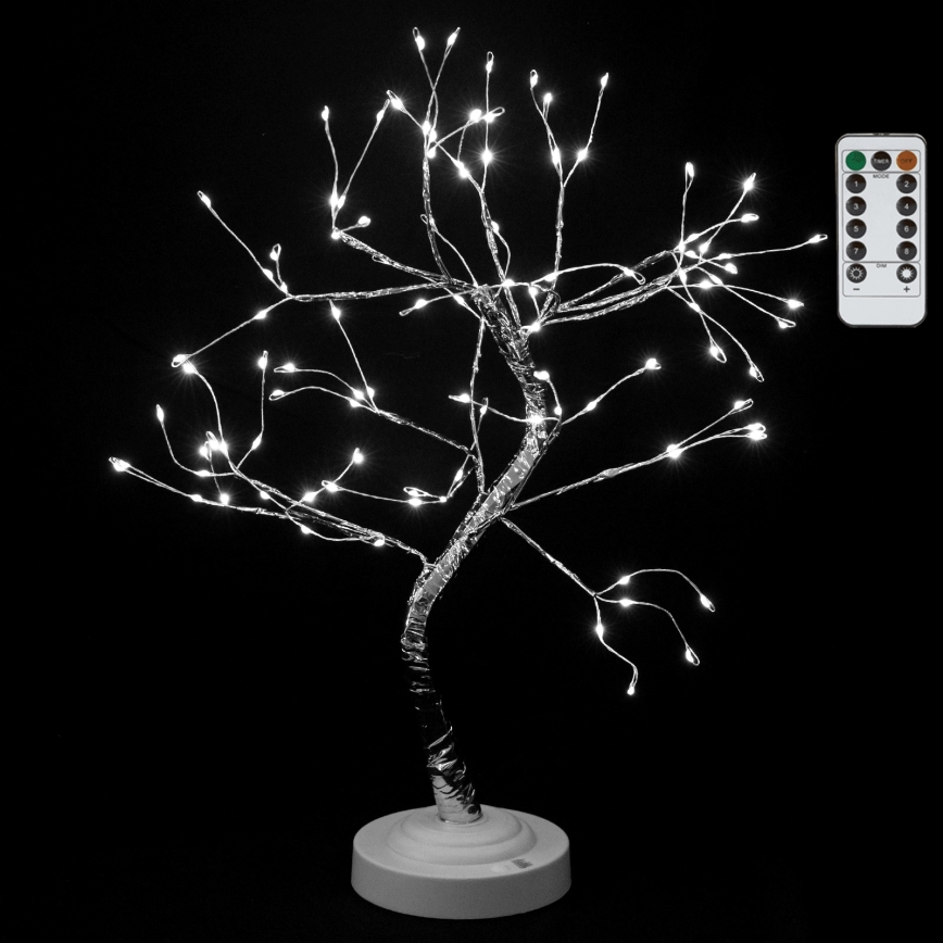 Aigostar - LED vianočná dekorácia 108×LED/3×AA/8 funkcií 45 cm studená biela