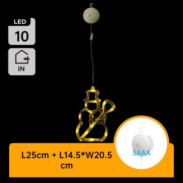 Aigostar - LED Vianočná dekorácia 10xLED/3xAAA snehuliak 20,5 cm