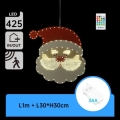 Aigostar - LED vianočná dekorácia 425xLED/3xAA IP44 + diaľkové ovládanie Santa 30 cm