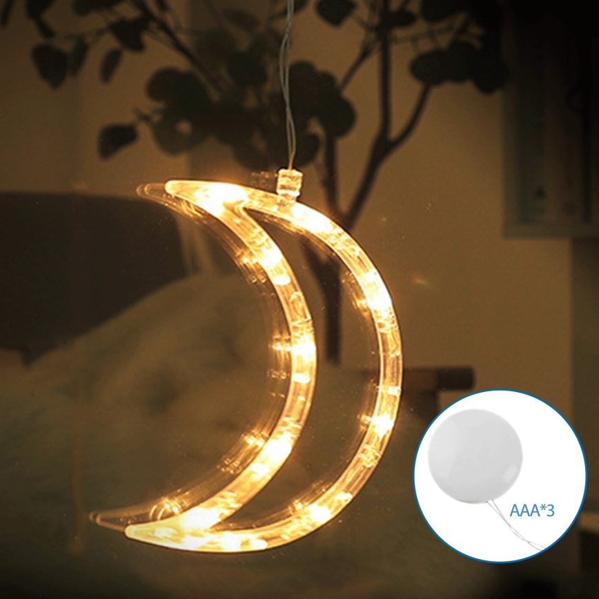 Aigostar - LED Vianočná dekorácia LED/3xAAA mesiac 18,5cm