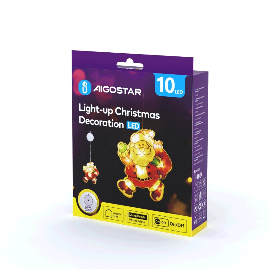 Aigostar - LED Vianočná dekorácia LED/3xAAA Santa 20cm