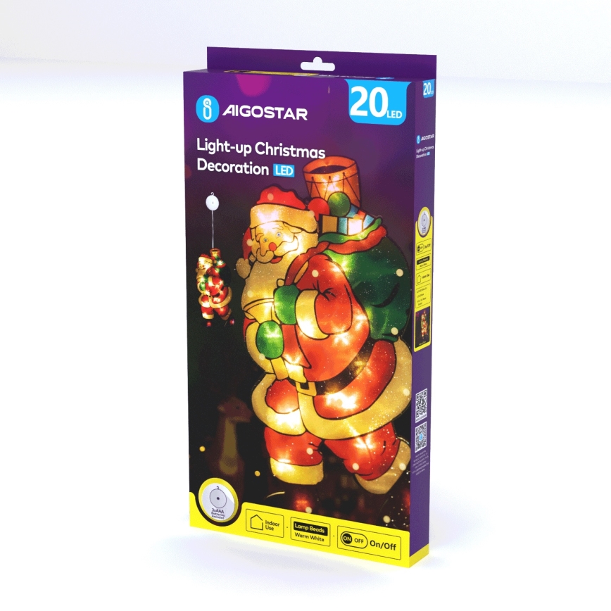 Aigostar - LED Vianočná dekorácia LED/3xAAA Santa 45cm