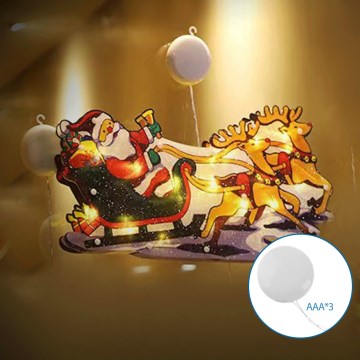 Aigostar - LED Vianočná dekorácia LED/3xAAA Santa so sobami 13,4cm