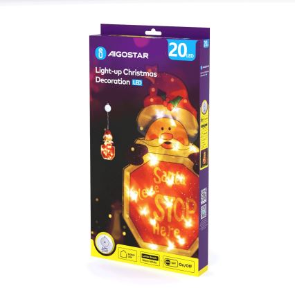 Aigostar - LED Vianočná dekorácia LED/3xAAA Santa so značkou 45cm