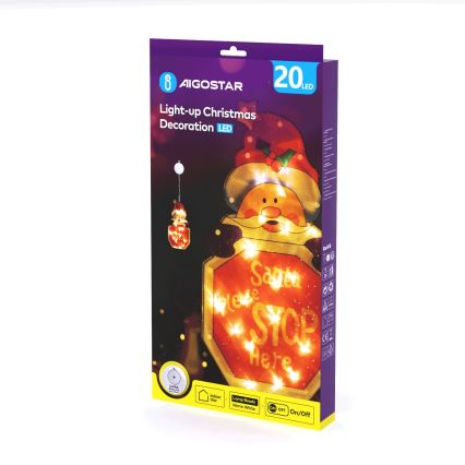 Aigostar - LED Vianočná dekorácia LED/3xAAA Santa so značkou 45cm