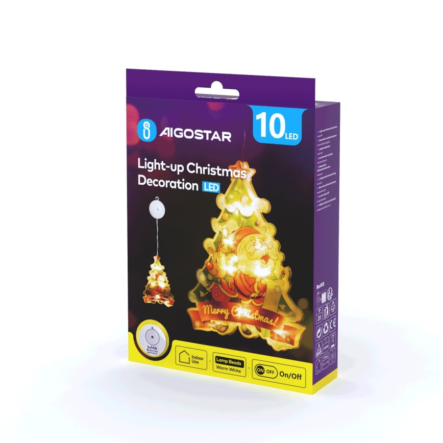 Aigostar - LED Vianočná dekorácia LED/3xAAA stromček 15cm