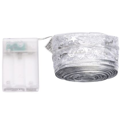 Aigostar - LED vianočný reťaz 100xLED/3xAA 10 m teplá biela strieborná